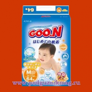 Подгузники (Goon (Гун)) 6-11 кг. 64 шт. (M)